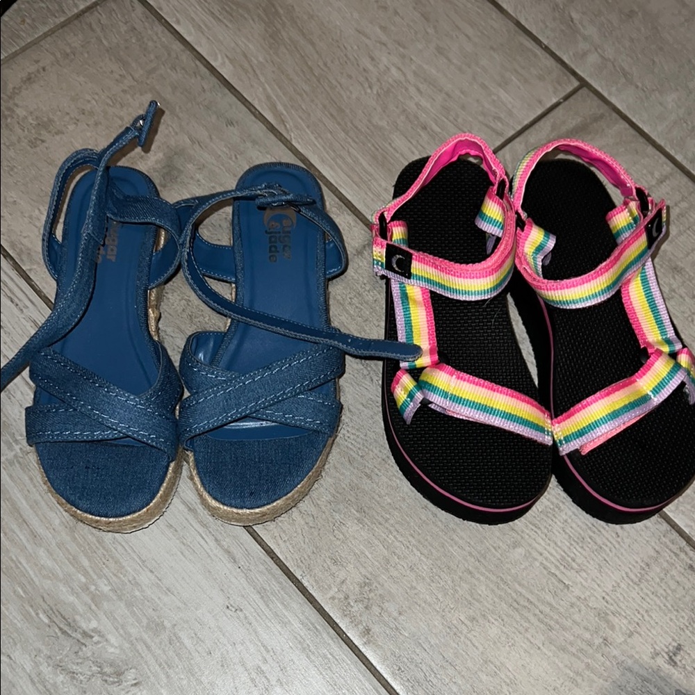 The Children's Place Blue and Rainbow Sandals